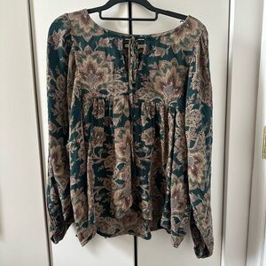 Denim & Supply Ralph Lauren Green Paisley Floral Blouse